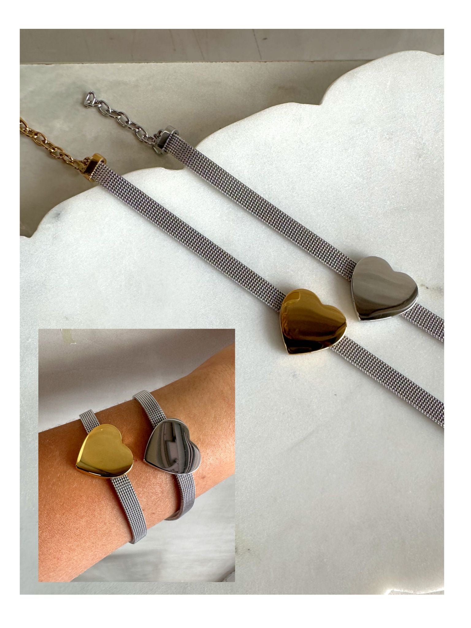 Heart & Mesh Bracelet