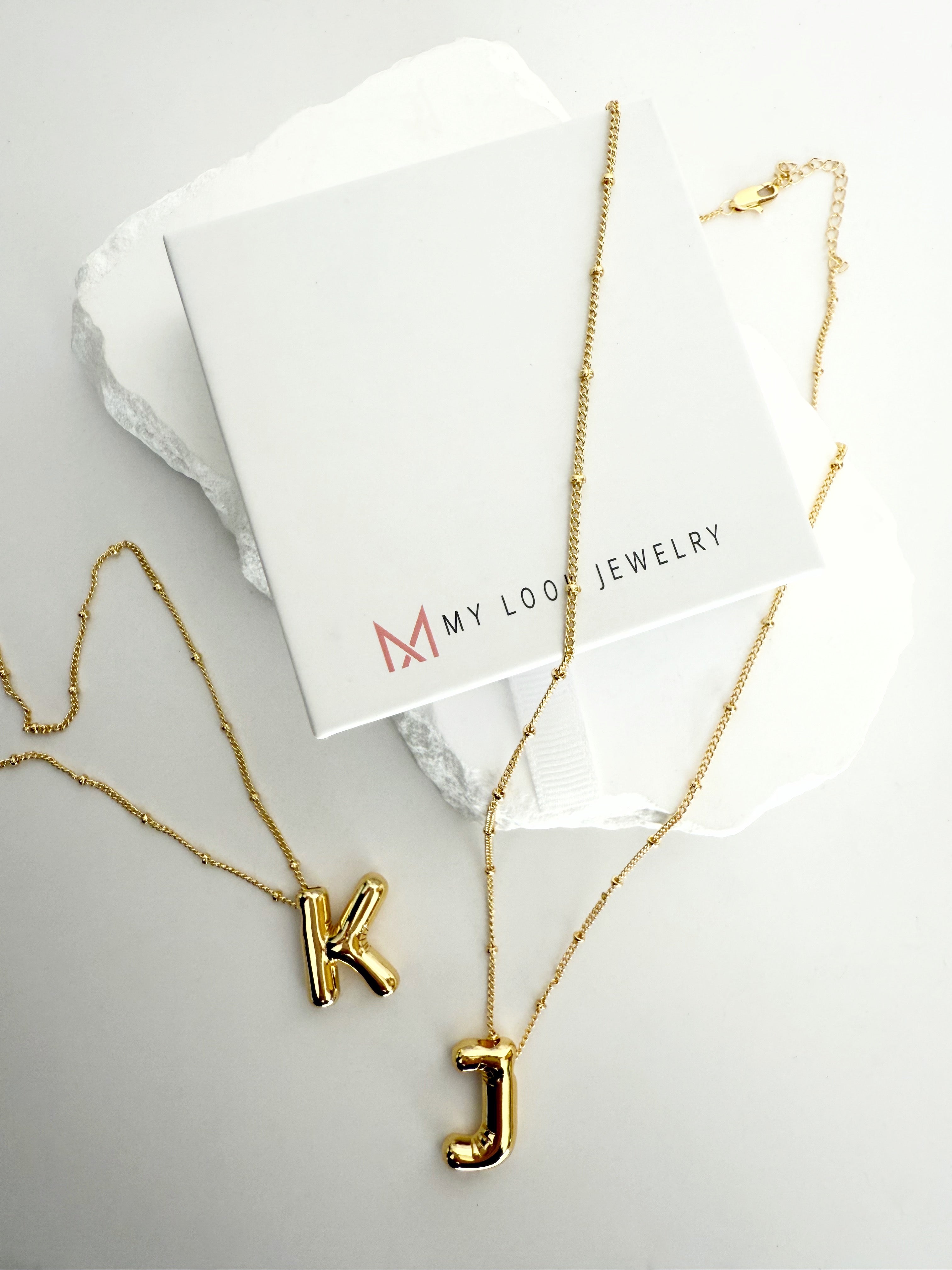 Gold 3D Balloon Initials (with box)
