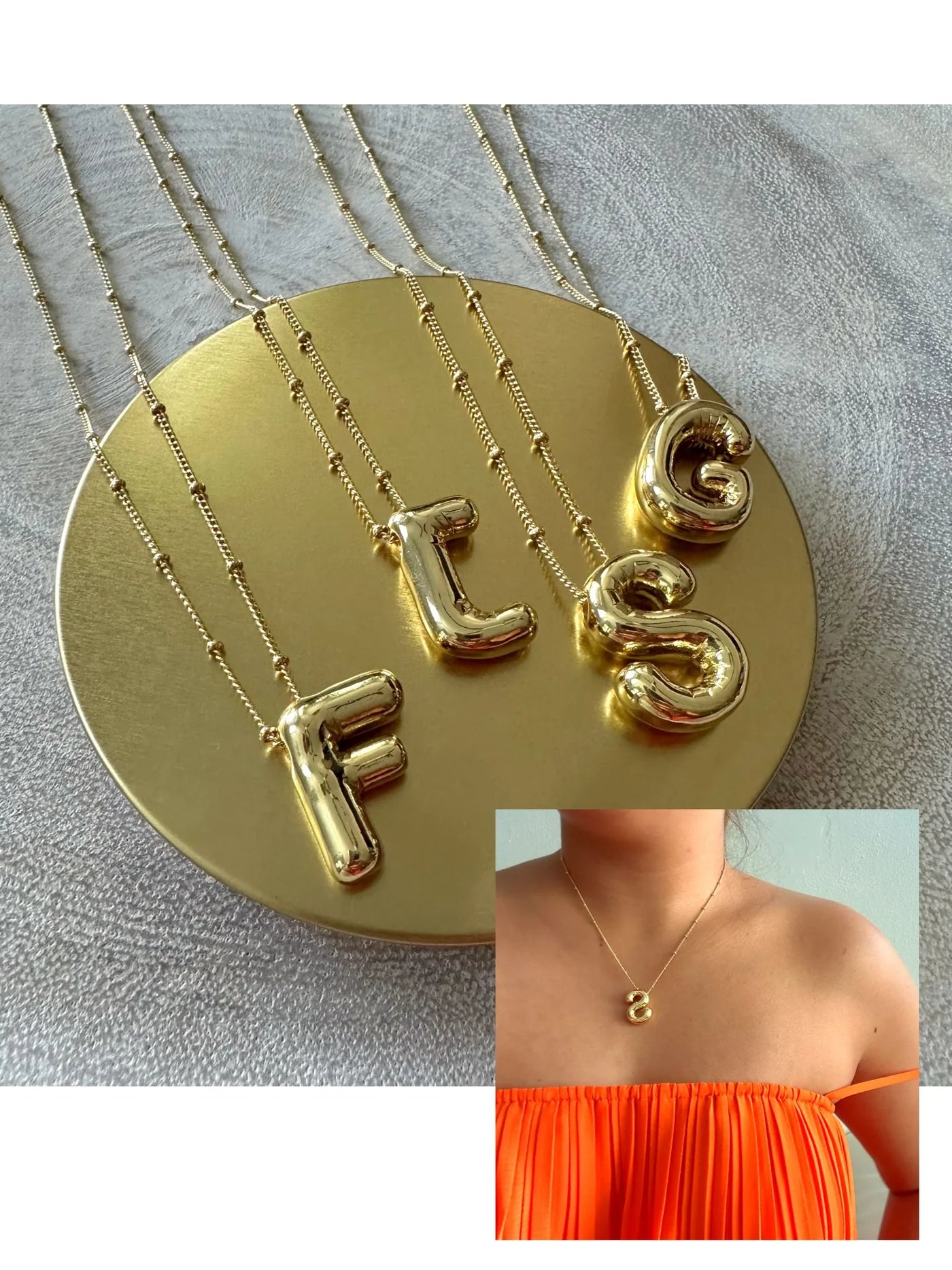 Gold 3D Balloon Initials (with box)