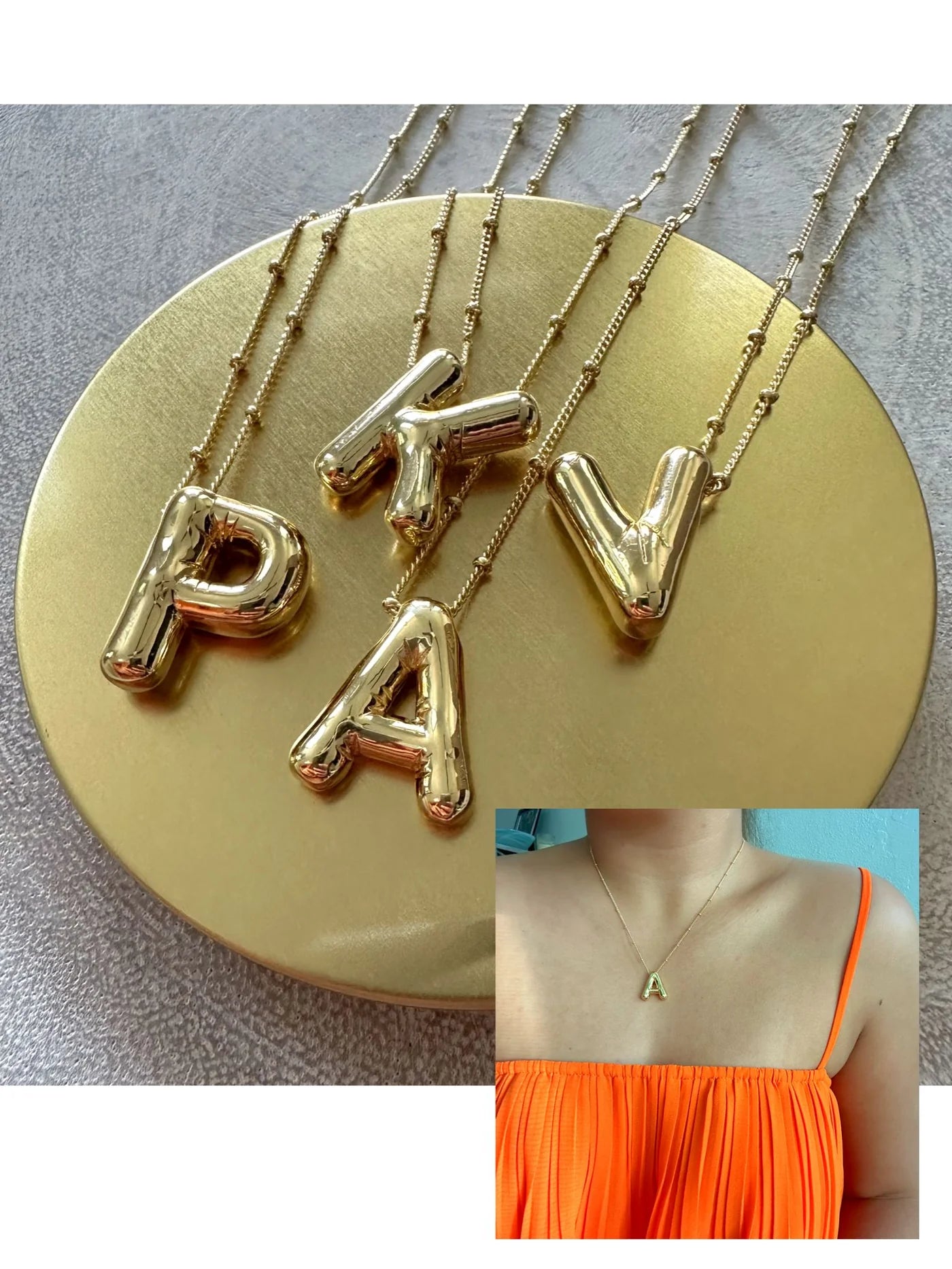 Gold 3D Balloon Initials (with box)