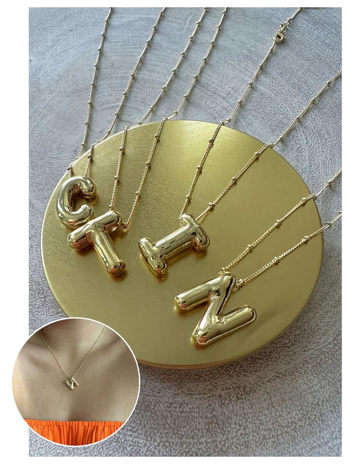 Gold 3D Balloon Initials (with box)