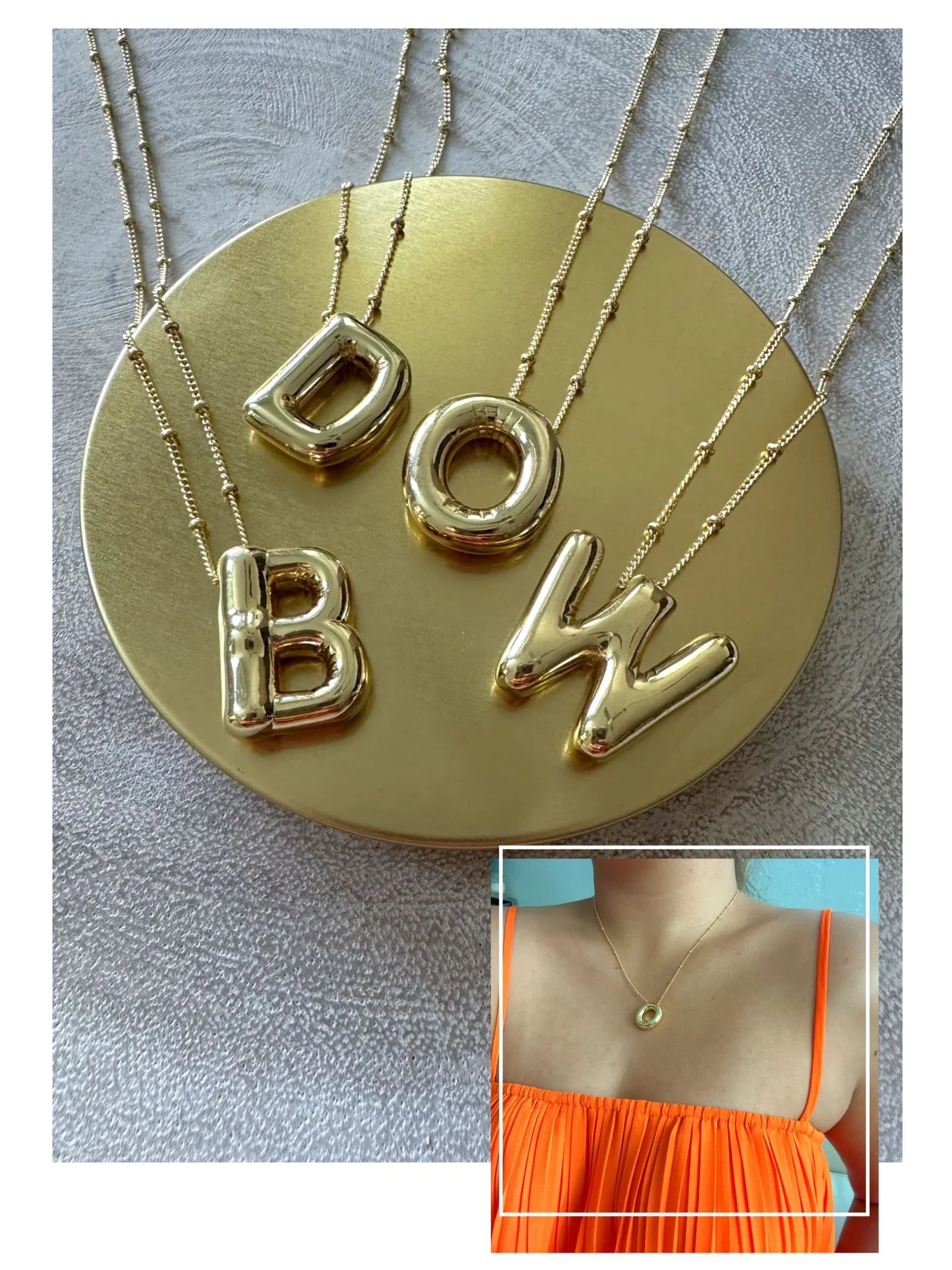 Gold 3D Balloon Initials (with box)